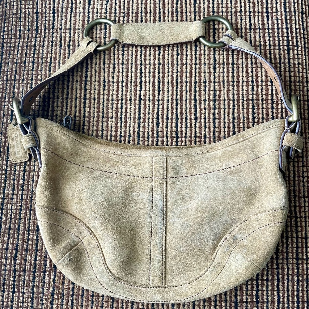 Coach Tan Suede Leather Shoulder Bag
